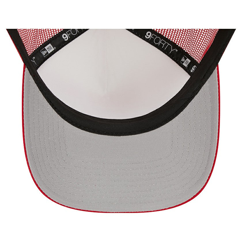 Tampa Bay Buccaneers New Era Stacked A-Frame Trucker 9FORTY Adjustable Hat White/Red | NFL