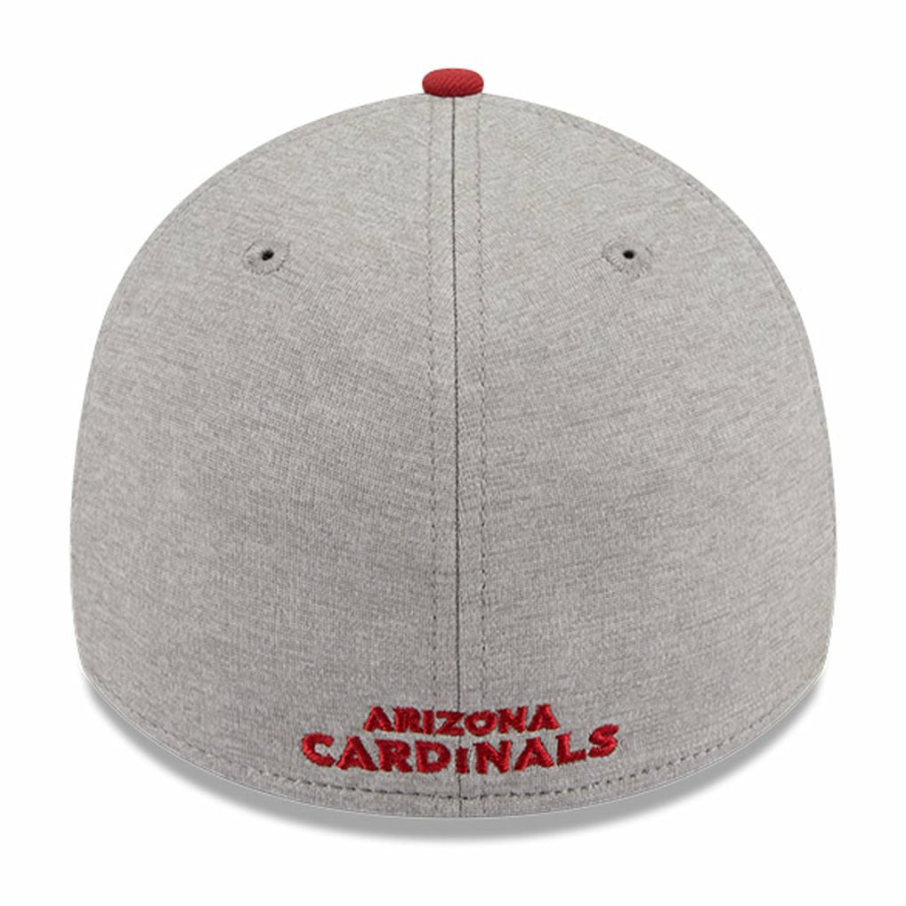 Arizona Cardinals New Era Striped 39THIRTY Flex Hat Heather Gray/Cardinal | NFL