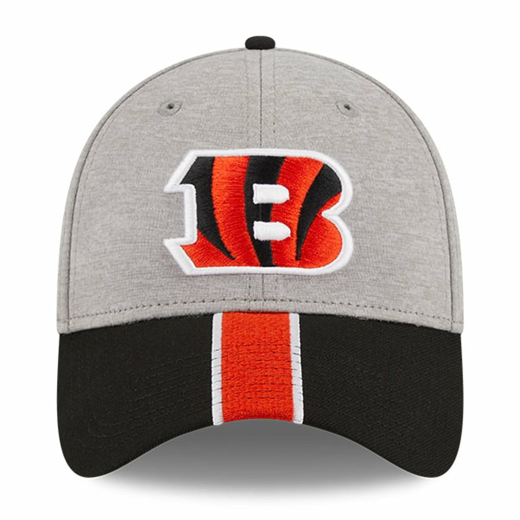 Cincinnati Bengals New Era Striped 39THIRTY Flex Hat Heather Gray/Black | NFL