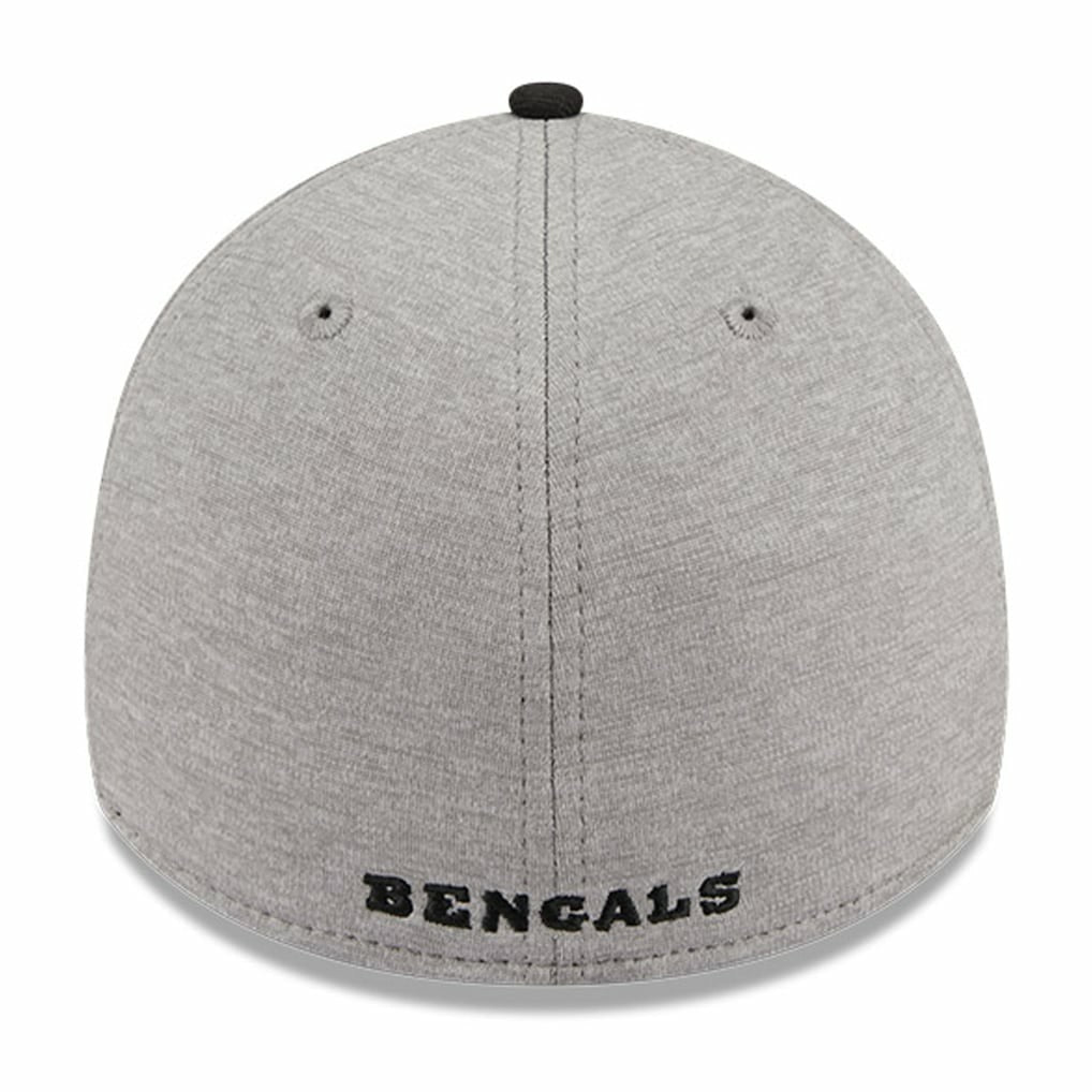 Cincinnati Bengals New Era Striped 39THIRTY Flex Hat Heather Gray/Black | NFL