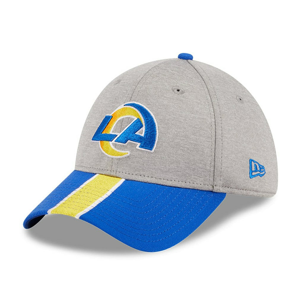 Los Angeles Rams New Era Striped 39THIRTY Flex Hat Heather Gray/Royal | NFL