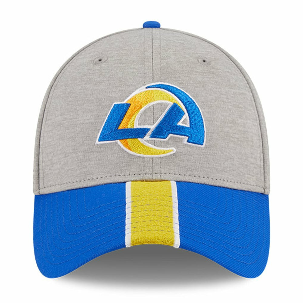 Los Angeles Rams New Era Striped 39THIRTY Flex Hat Heather Gray/Royal | NFL