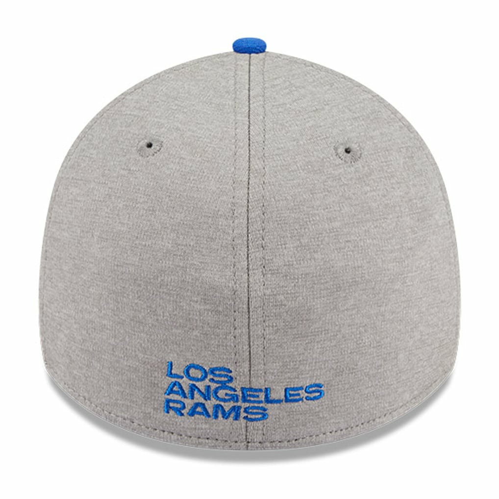 Los Angeles Rams New Era Striped 39THIRTY Flex Hat Heather Gray/Royal | NFL