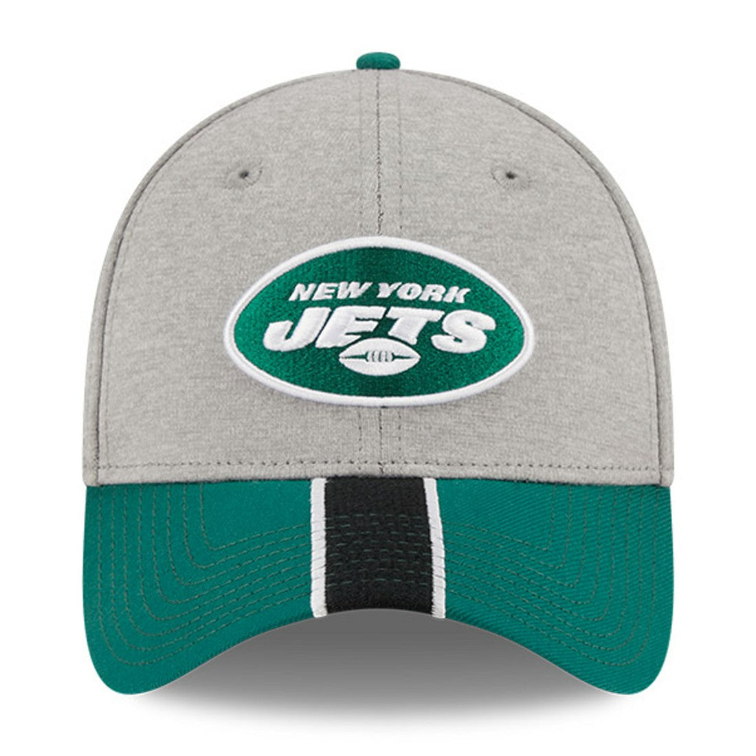 New York Jets New Era Striped 39THIRTY Flex Hat Heather Gray/Green | NFL