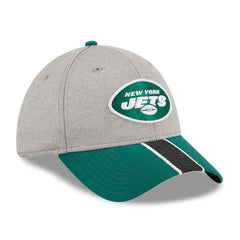 New York Jets New Era Striped 39THIRTY Flex Hat Heather Gray/Green | NFL