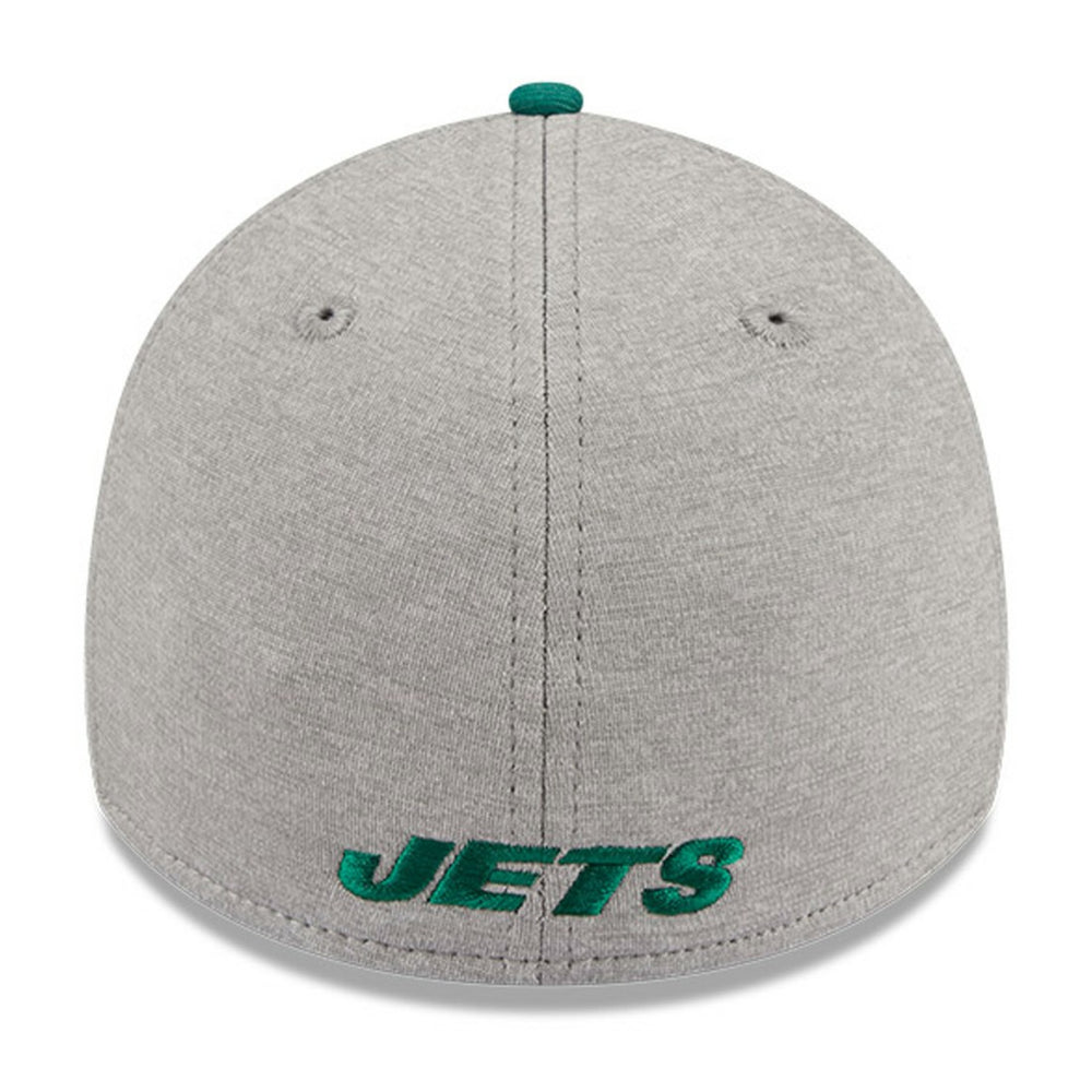 New York Jets New Era Striped 39THIRTY Flex Hat Heather Gray/Green | NFL