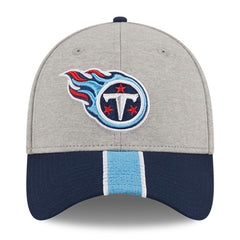 Tennessee Titans New Era Striped 39THIRTY Flex Hat Heather Gray/Navy | NFL