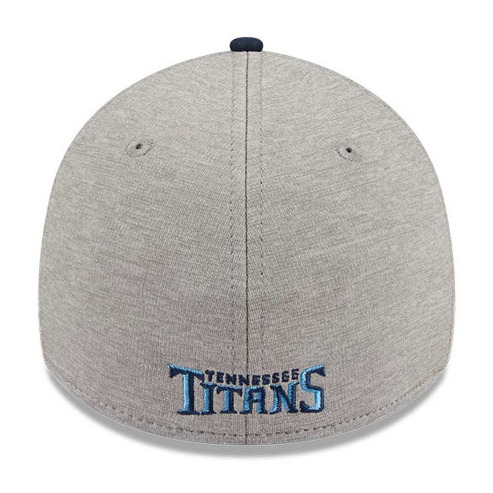 Tennessee Titans New Era Striped 39THIRTY Flex Hat Heather Gray/Navy | NFL