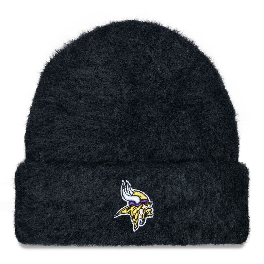 Minnesota Vikings New Era Women's Fuzzy Cuffed Knit Hat Black | NFL