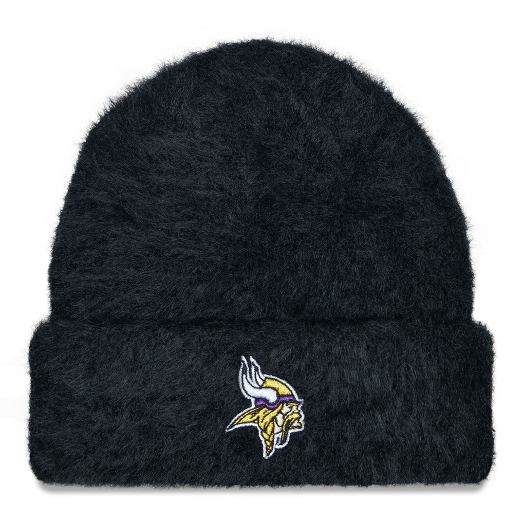 Minnesota Vikings New Era Women's Fuzzy Cuffed Knit Hat Black | NFL
