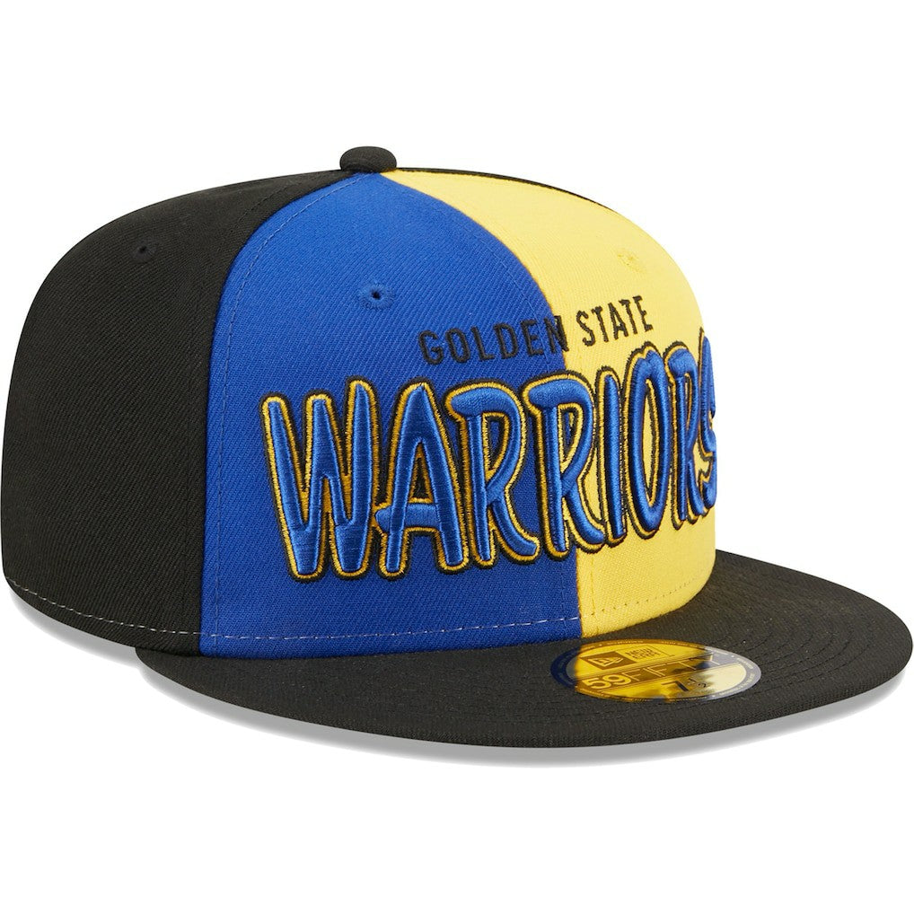 Golden State Warriors Pop Front 59FIFTY Fitted Hat Black/Royal - NBA