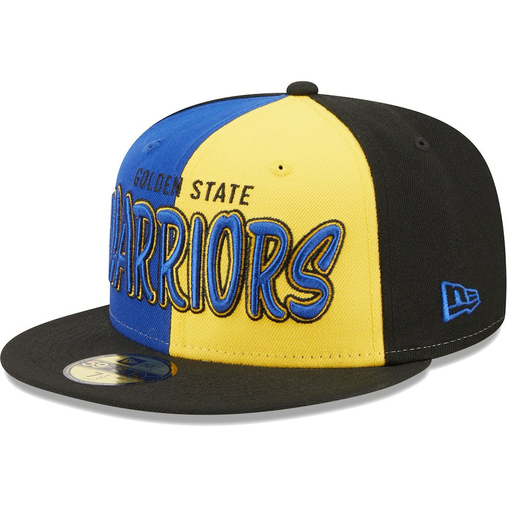 Golden State Warriors Pop Front 59FIFTY Fitted Hat Black/Royal - NBA