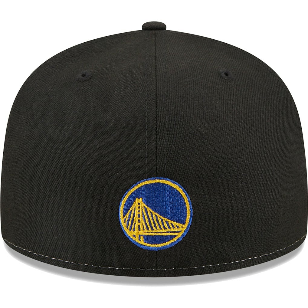 Golden State Warriors Pop Front 59FIFTY Fitted Hat Black/Royal - NBA
