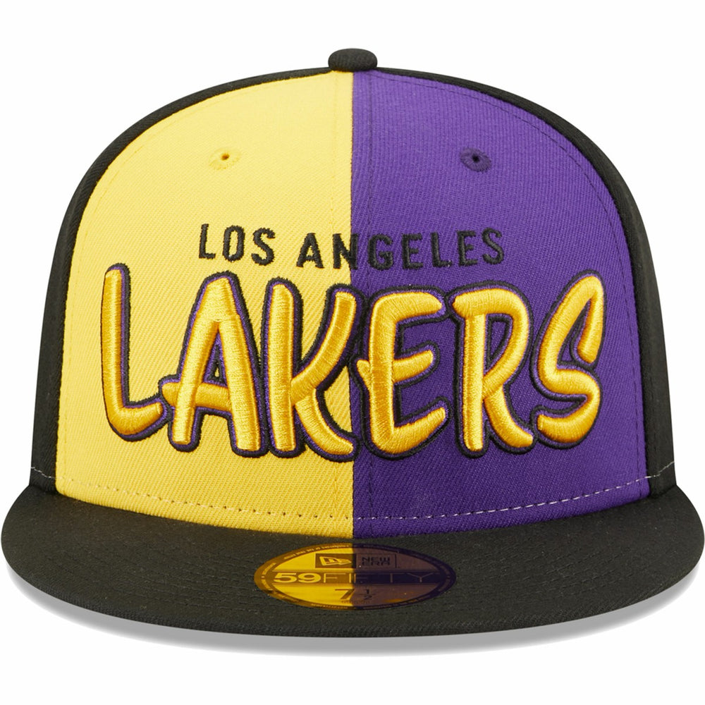 Los Angeles Lakers Pop Front 59FIFTY Fitted Hat Black/Gold - NBA