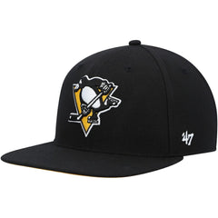 Pittsburgh Penguins '47 Sure Shot Captain Snapback Hat - Black - NHL