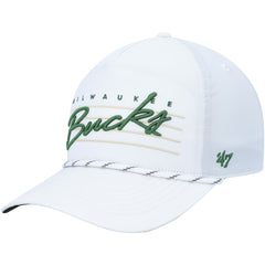 Milwaukee Bucks '47 Downburst Hitch Snapback Hat White - NBA