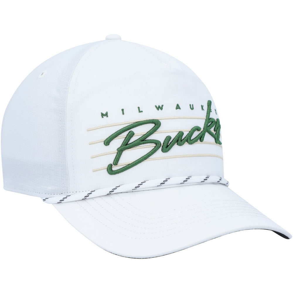 Milwaukee Bucks '47 Downburst Hitch Snapback Hat White - NBA