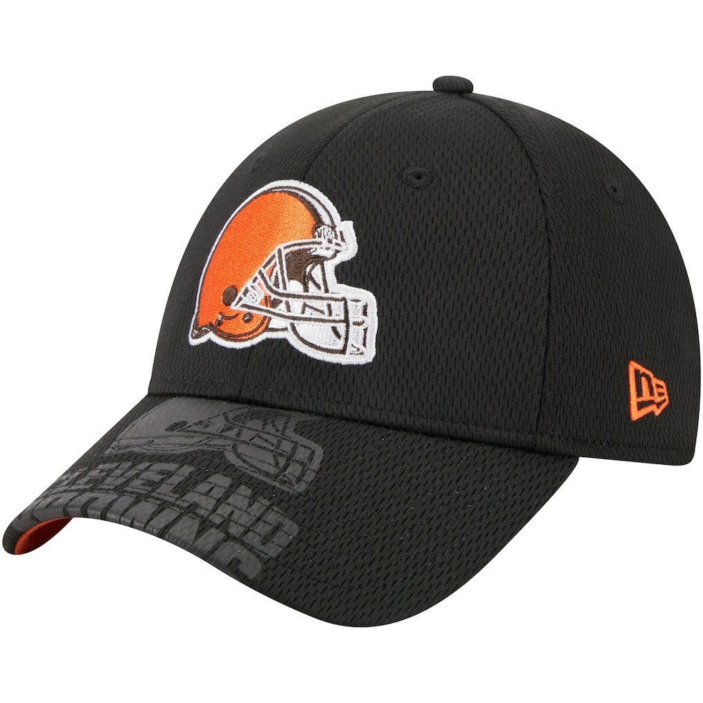Cleveland Browns New Era Top Visor 9FORTY Adjustable Hat Black | NFL