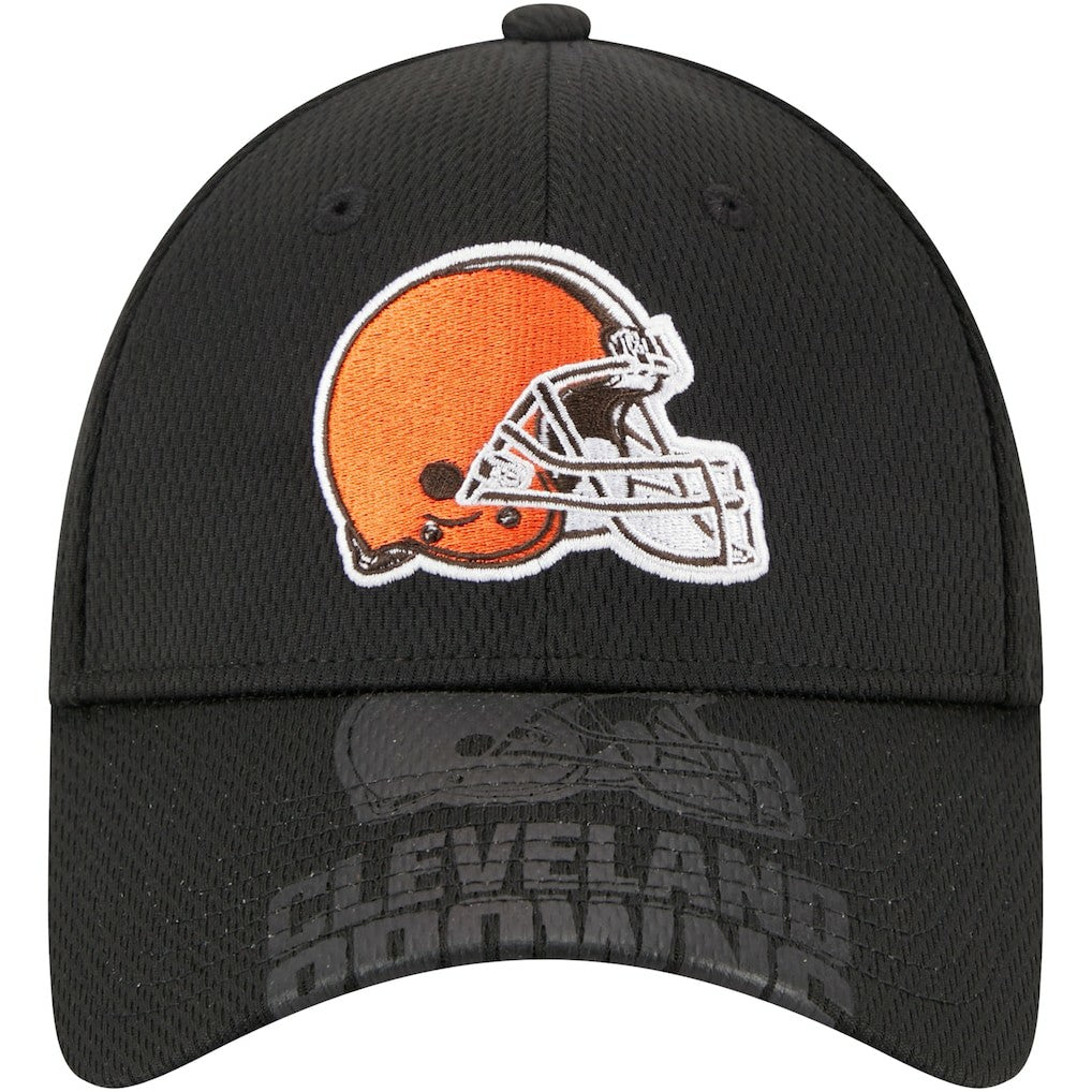 Cleveland Browns New Era Top Visor 9FORTY Adjustable Hat Black | NFL