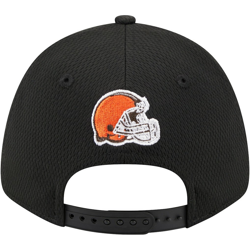 Cleveland Browns New Era Top Visor 9FORTY Adjustable Hat Black | NFL