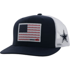 Dallas Cowboys HOOey Rope Flag Trucker Adjustable Hat Navy/White | NFL
