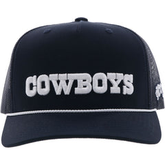 Dallas Cowboys HOOey Wordmark Rope Trucker Adjustable Hat Navy | NFL