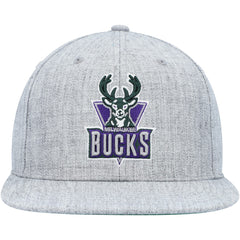 Milwaukee Bucks Hardwood Classics 2.0 Snapback Hat Heather Gray - NBA