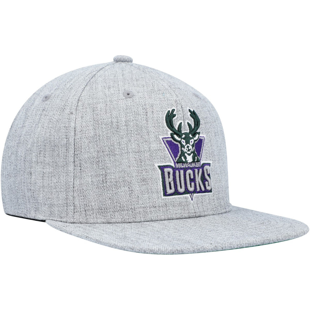 Milwaukee Bucks Hardwood Classics 2.0 Snapback Hat Heather Gray - NBA
