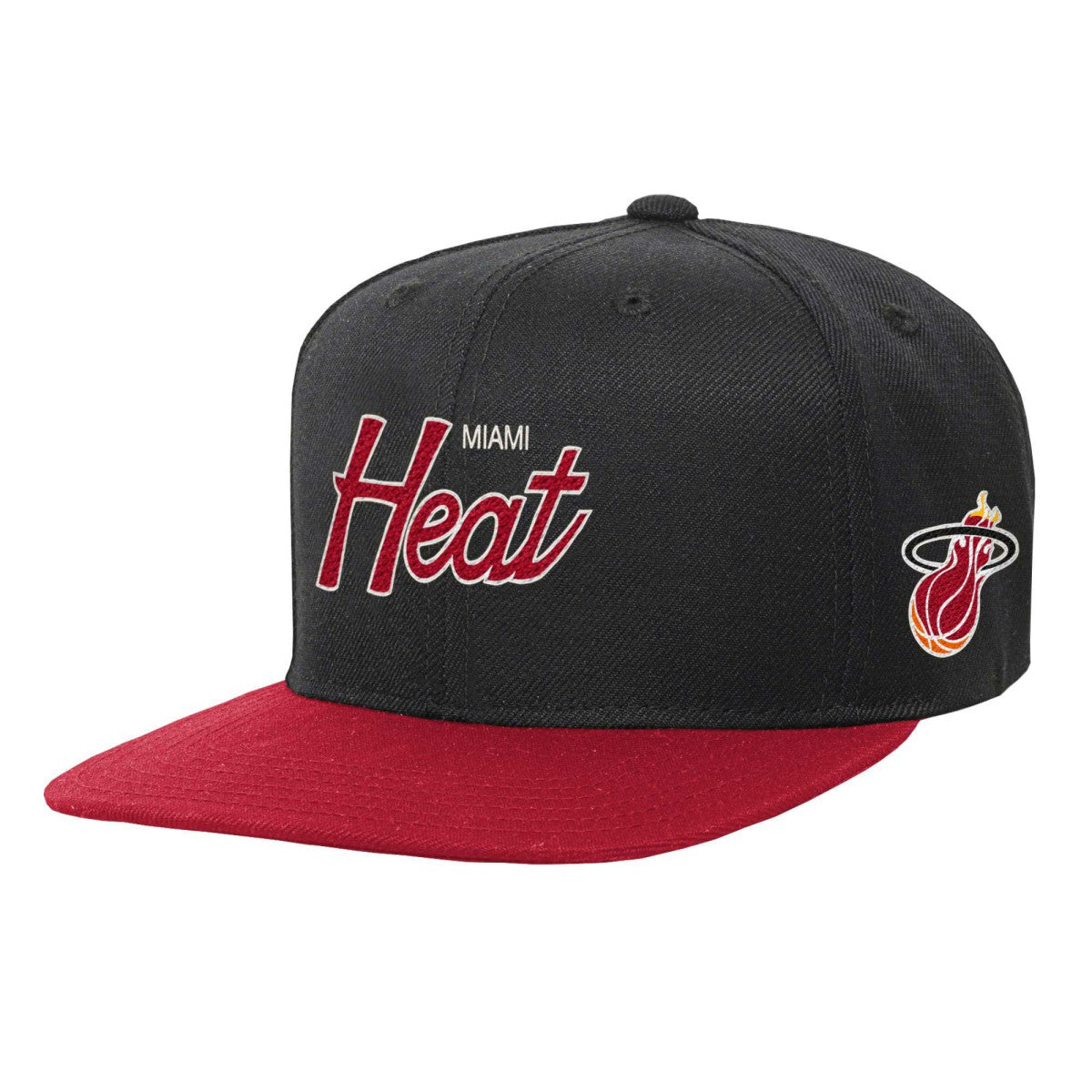 Miami Heat Youth Team Script Snapback Hat Black - NBA