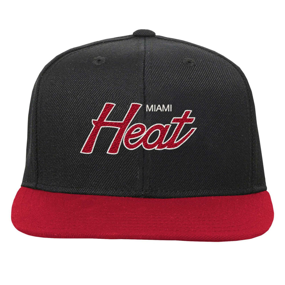 Miami Heat Youth Team Script Snapback Hat Black - NBA