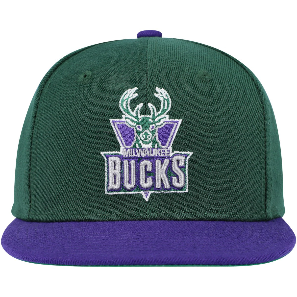 Milwaukee Bucks Youth Two-Tone Snapback Hat Hunter Green/Purple - NBA