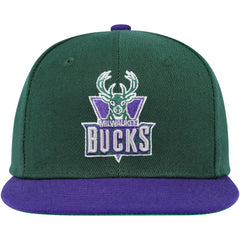 Milwaukee Bucks Youth Two-Tone Snapback Hat Hunter Green/Purple - NBA