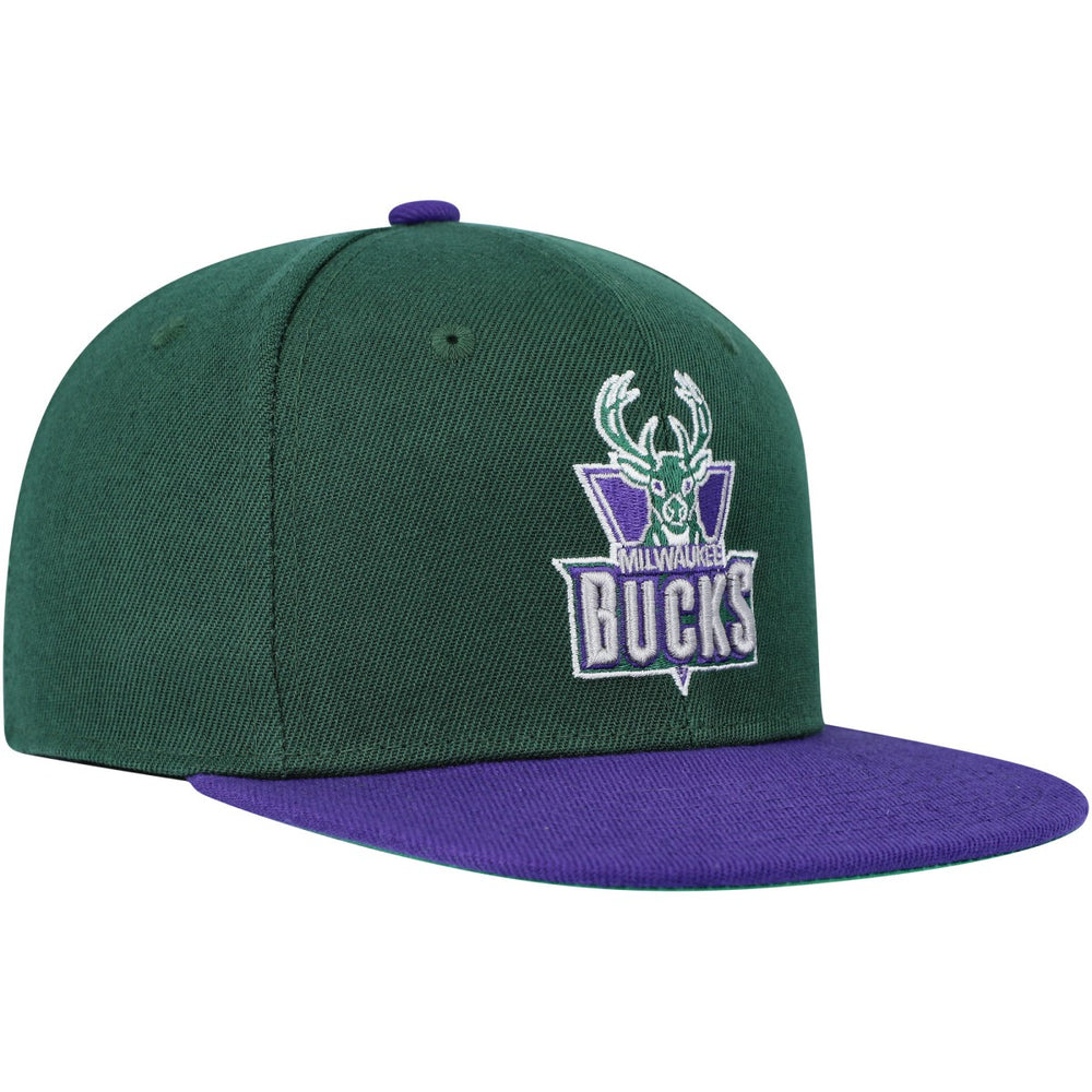 Milwaukee Bucks Youth Two-Tone Snapback Hat Hunter Green/Purple - NBA