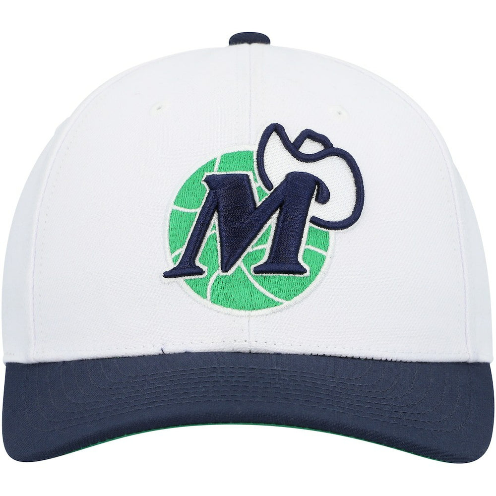 Dallas Mavericks Hardwood Classics Core 2-Tone 2.0 Pro Snapback Hat White/Navy - NBA