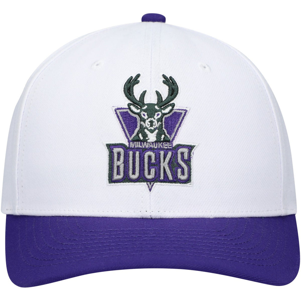 Milwaukee Bucks Hardwood Classics Core 2-Tone 2.0 Pro Snapback Hat White/Purple - NBA