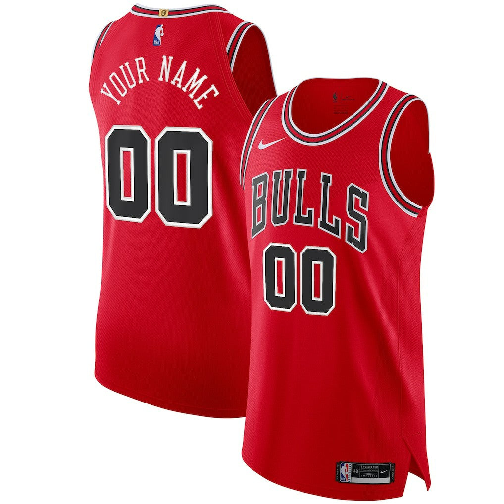 Chicago Bulls Authentic Custom Jersey Red Icon Edition - NBA