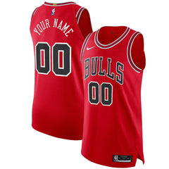 Chicago Bulls Authentic Custom Jersey Red Icon Edition - NBA