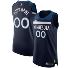 Minnesota Timberwolves Authentic Custom Jersey Navy Icon Edition - NBA