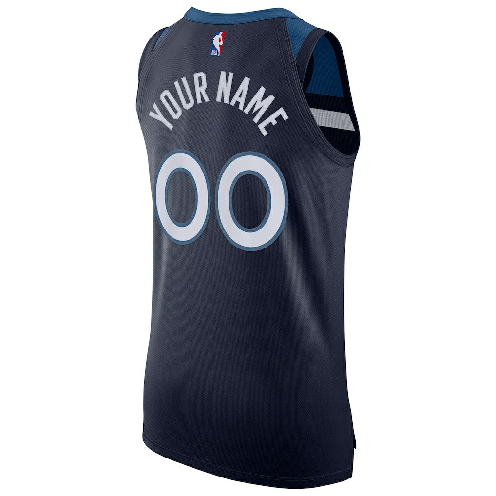 Minnesota Timberwolves Authentic Custom Jersey Navy Icon Edition - NBA