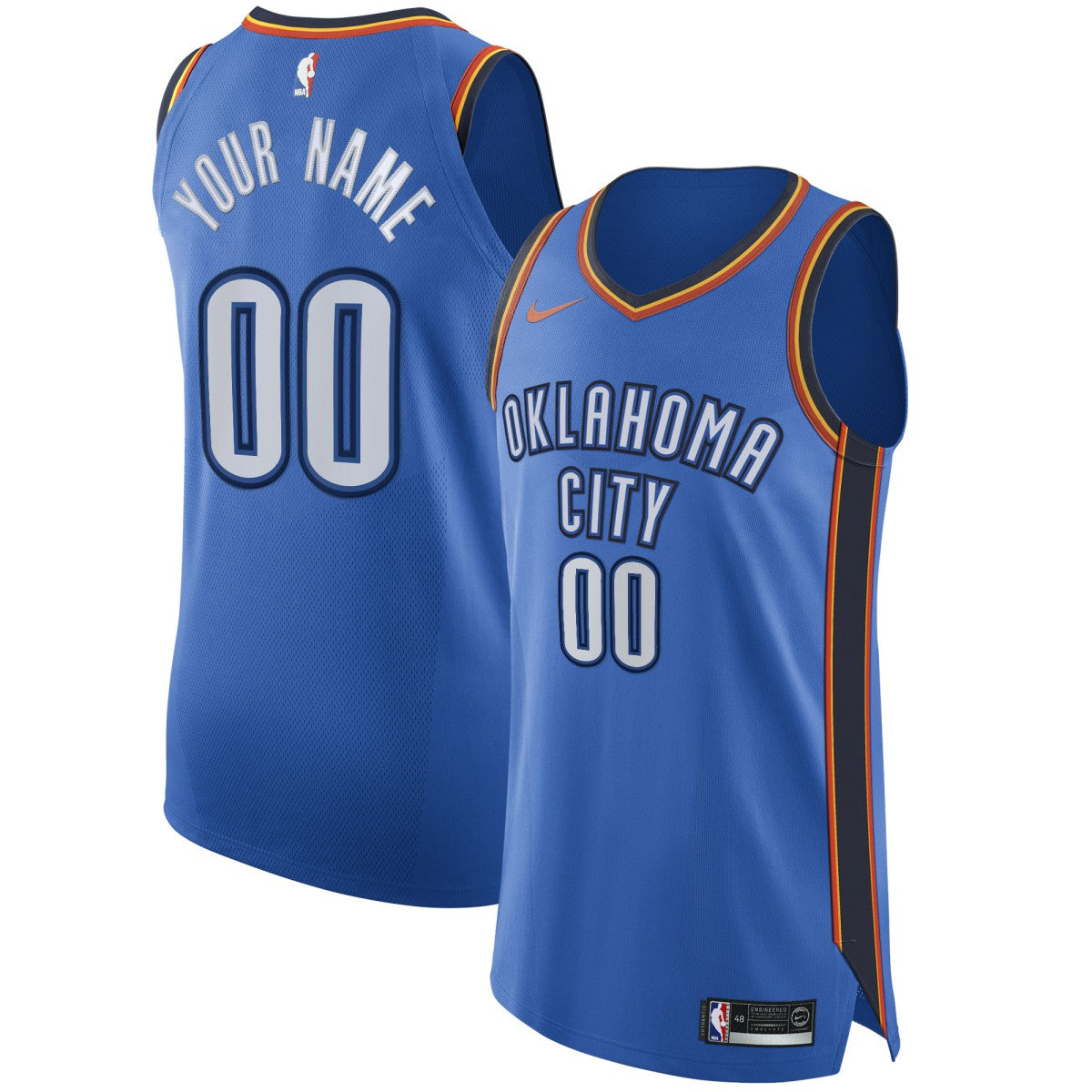 Oklahoma City Thunder Authentic Custom Jersey Blue Icon Edition - NBA