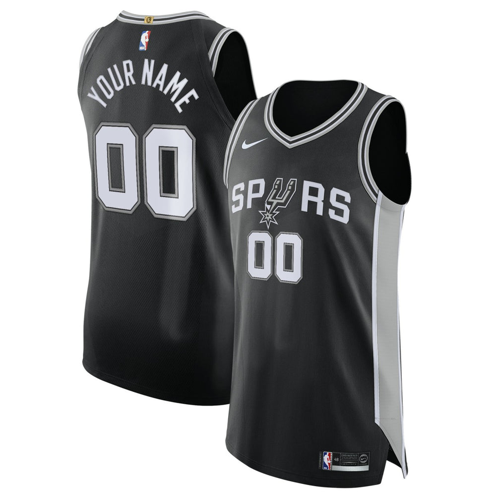 San Antonio Spurs Authentic Custom Jersey Black Icon Edition - NBA