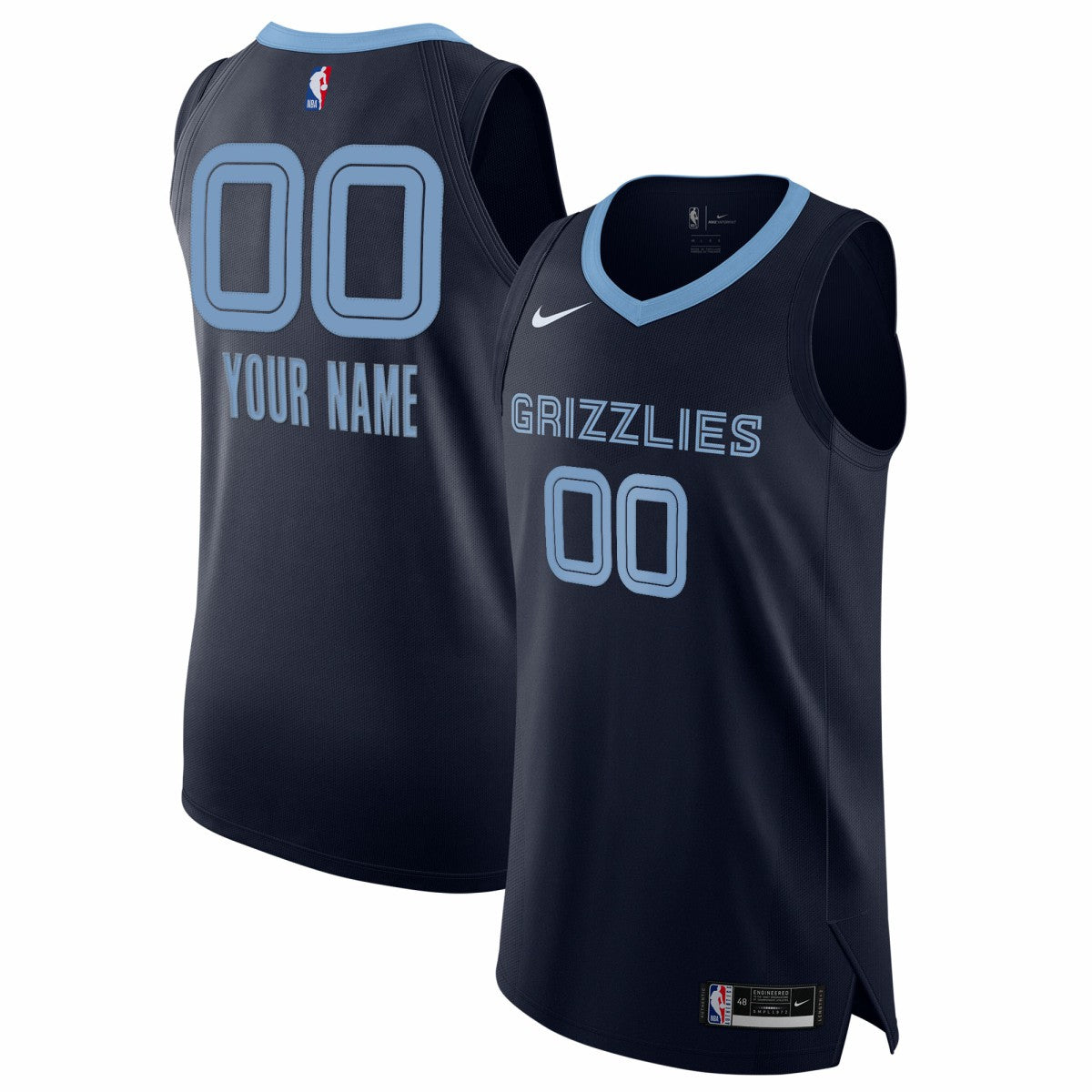 Memphis Grizzlies 2020/21 Authentic Custom Jersey Navy Icon Edition - NBA