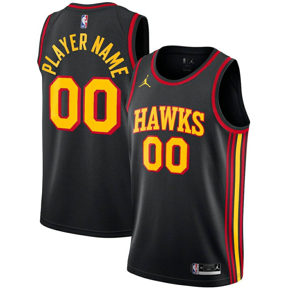 Atlanta Hawks Jordan Brand Swingman Custom Jersey Statement Edition Black - NBA