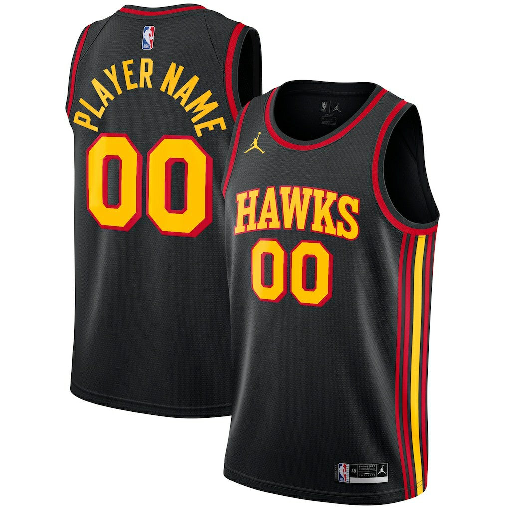 Atlanta Hawks Jordan Brand Swingman Custom Jersey Statement Edition Black - NBA