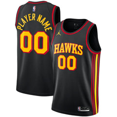 Atlanta Hawks Jordan Brand Swingman Custom Jersey Statement Edition Black - NBA