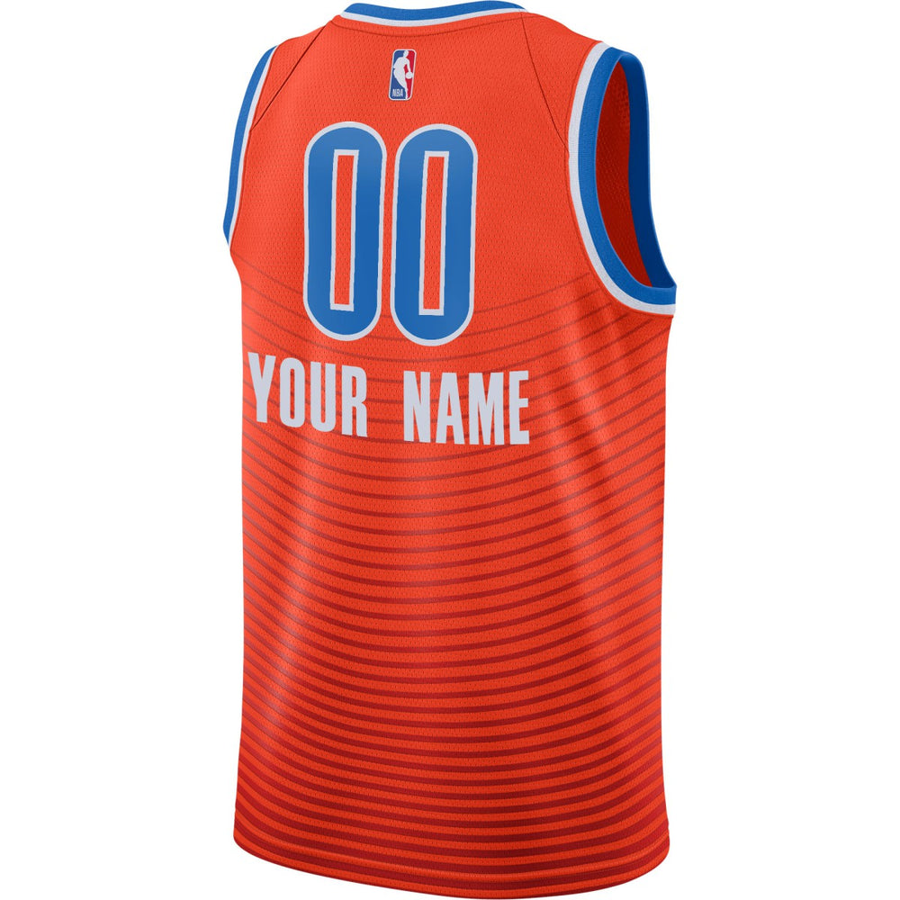 Oklahoma City Thunder Jordan Brand Swingman Custom Jersey Statement Edition Orange - NBA