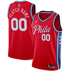 Philadelphia 76ers Jordan Brand Swingman Custom Jersey Statement Edition Red - NBA