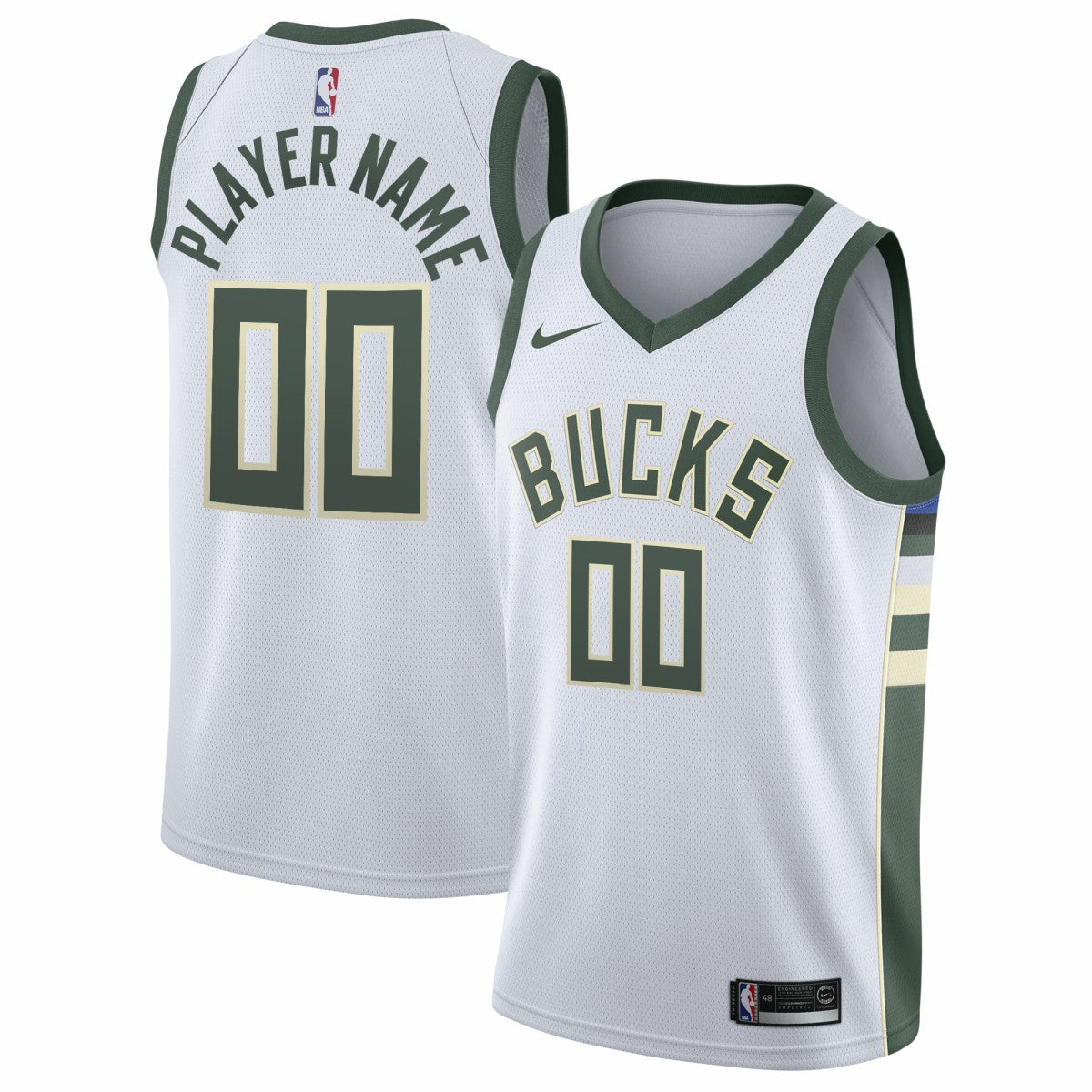 Milwaukee Bucks 2020/21 Swingman Custom Jersey Association Edition White - NBA
