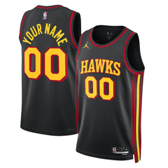 Atlanta Hawks Jordan Brand Unisex 2022/23 Swingman Custom Jersey Statement Edition Black - NBA