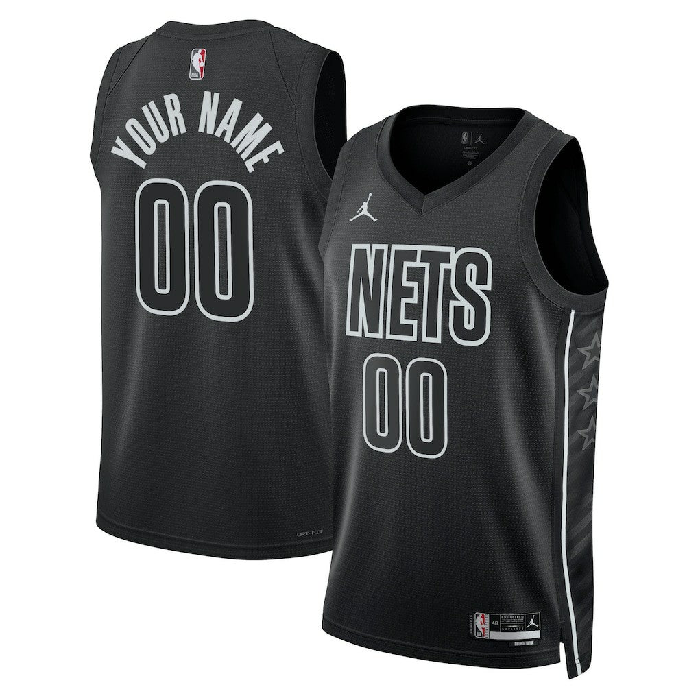 Brooklyn Nets Jordan Brand Unisex 2022/23 Swingman Custom Jersey Statement Edition Black - NBA